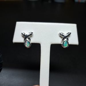 Sterling opal earrings